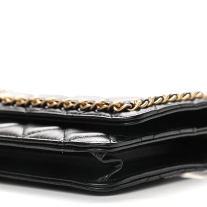 Chanel Lambskin Quilted Chain Around Wallet On Chain WOC Black 6 of 11