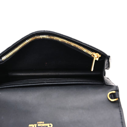 Christian Dior Supple Calfskin Caro Pouch with Chain Black 4 of 11