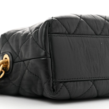 Chanel Crumpled Lambskin Quilted Small CC Links Shoulder Bag Black 9 of 13