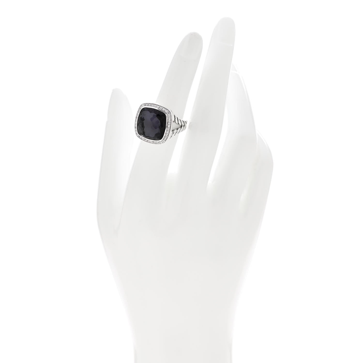 David Yurman Sterling Silver Diamond Black Orchid 14mm Albion Ring 51 5.75 2 of 5