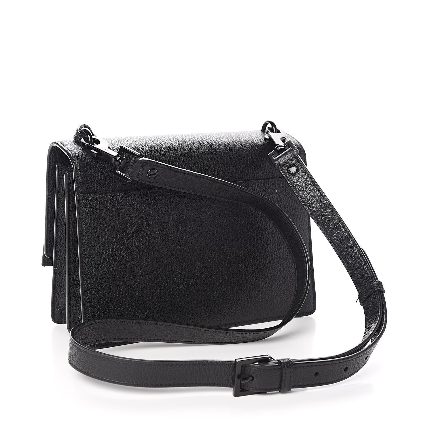 Saint Laurent Grained Calfskin Medium Monogram Sunset Satchel Black 3 of 13