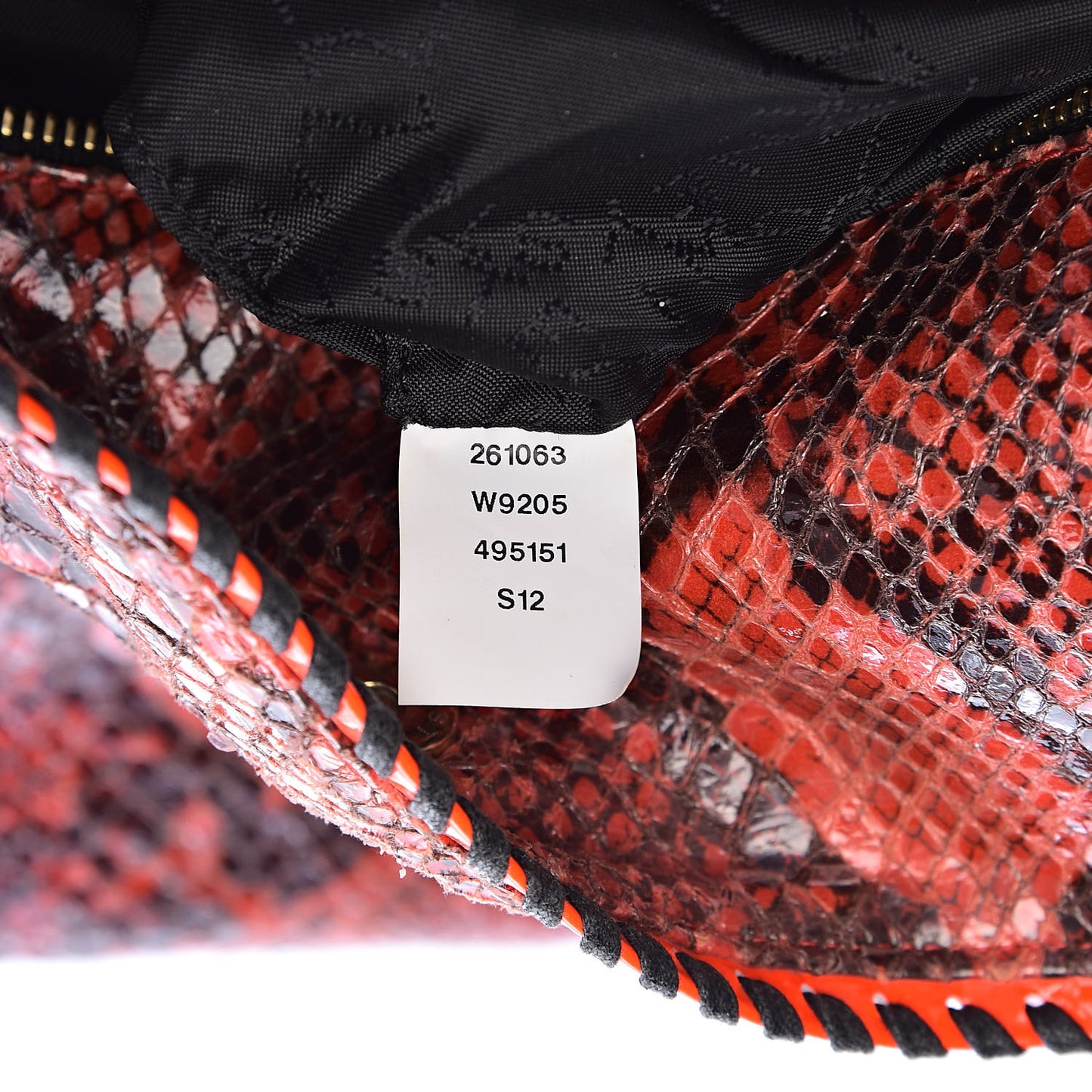Eco Python Small Falabella Tote Orange