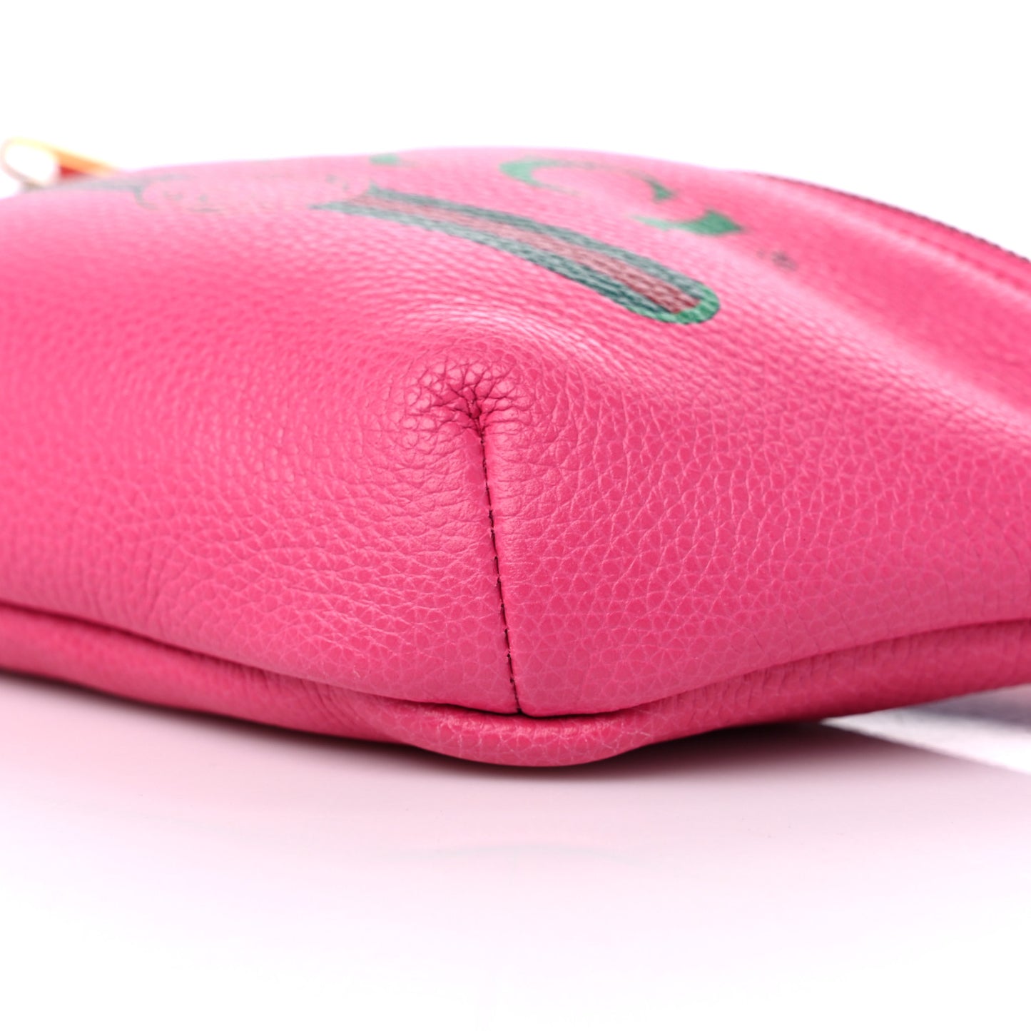 Grained Calfskin Small Logo Belt Bag Box Pink Green