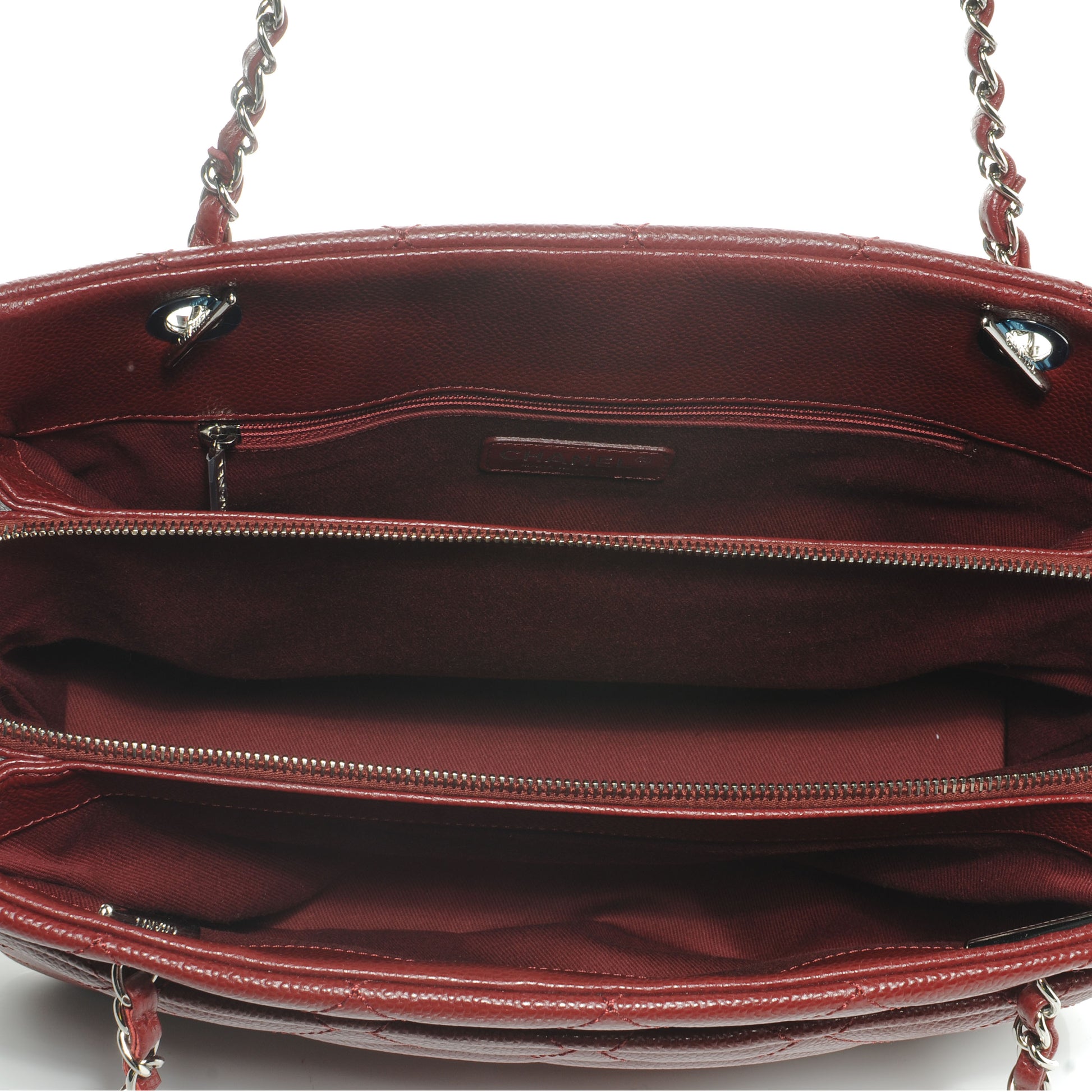 Chanel Soft Caviar Timeless Medium Shopping Tote Dark Red 6 of 8