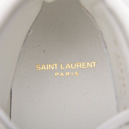 Saint Laurent Calfskin Court Classic SL/10H High Top Sneakers 41 White Red 7 of 8