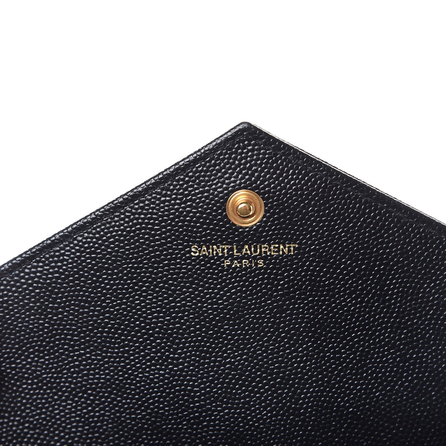 Saint Laurent Grain De Poudre Matelasse Chevron Monogram Chain Wallet Black 7 of 8