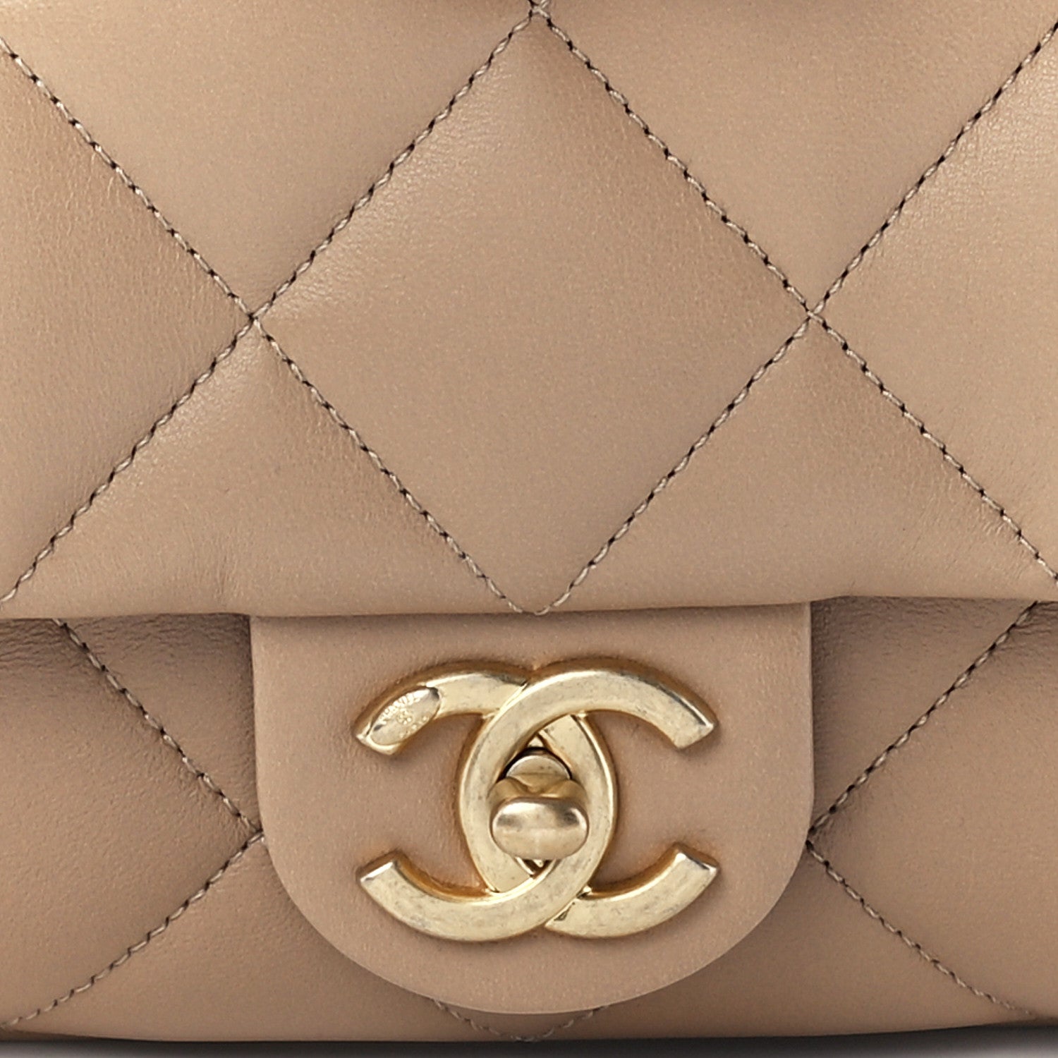 Chanel Lambskin Quilted Large CC Funky Town Flap Beige 8 of 12