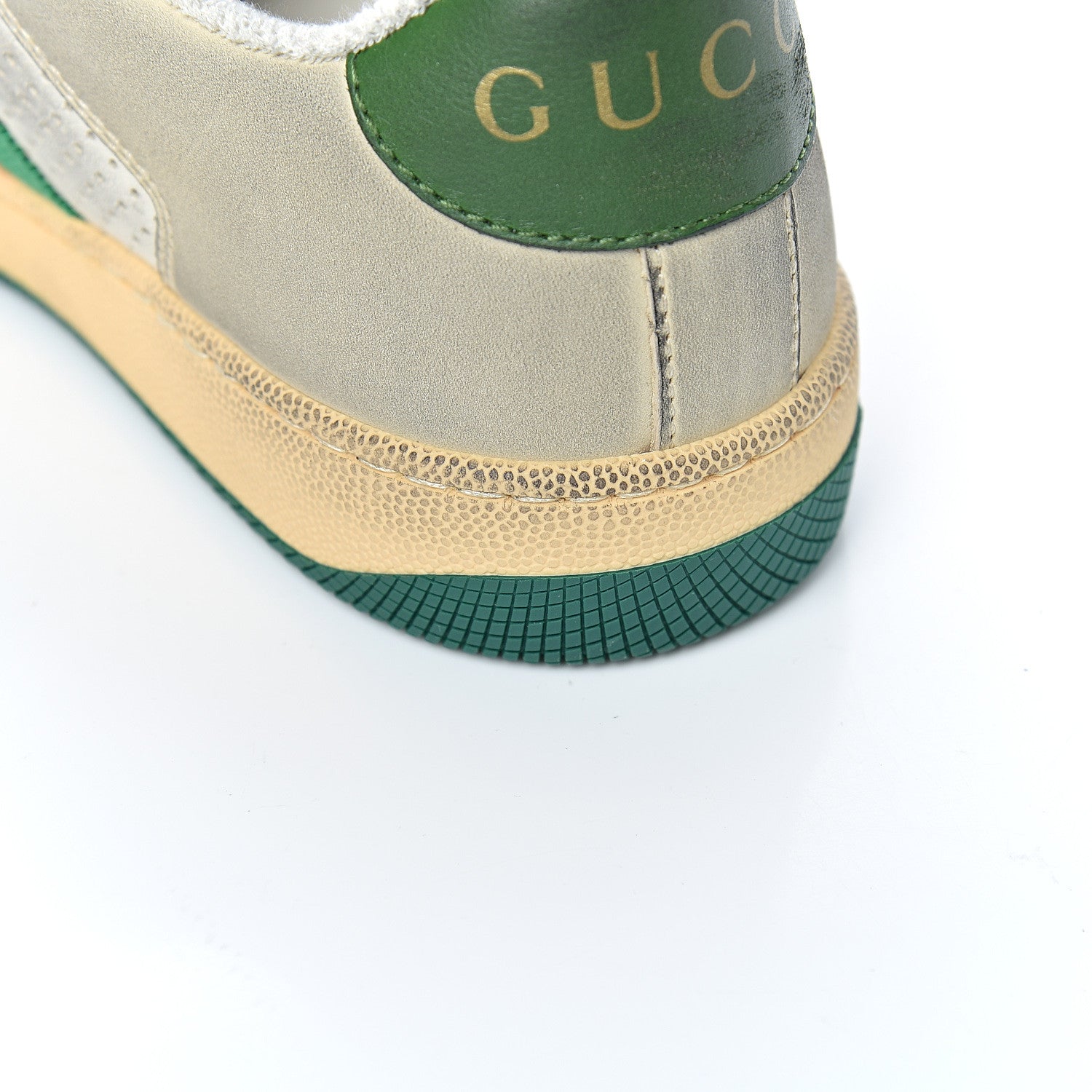 Gucci Nubuck Web Cherries Womens Screener Sneakers 35 Dusty Milk White Vintage Green 17 of 18