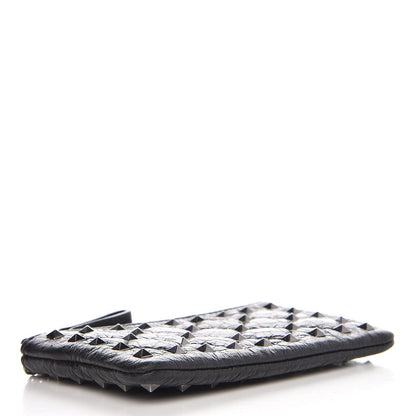 Valentino Garavani Craquele Nappa Rockstud Spike Key Pouch Black 4 of 8