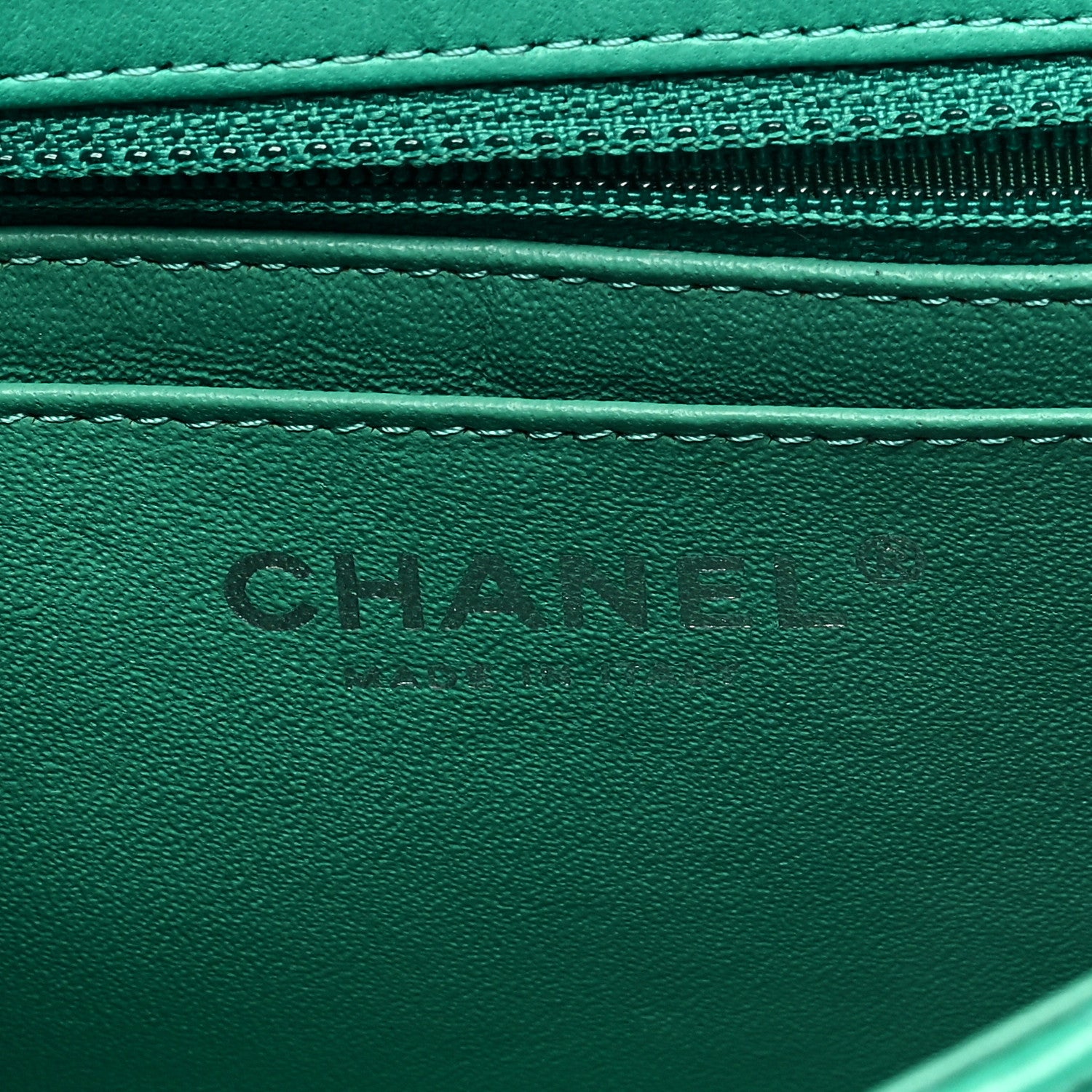 Chanel Lambskin Quilted Mini Square Flap Green 6 of 9