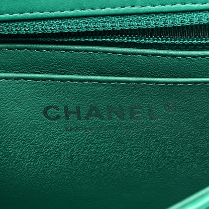 Chanel Lambskin Quilted Mini Square Flap Green 6 of 9