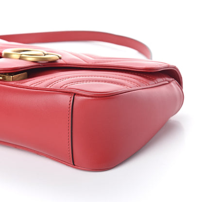 Gucci Calfskin Matelasse Small GG Marmont Shoulder Bag Hibiscus Red 8 of 8
