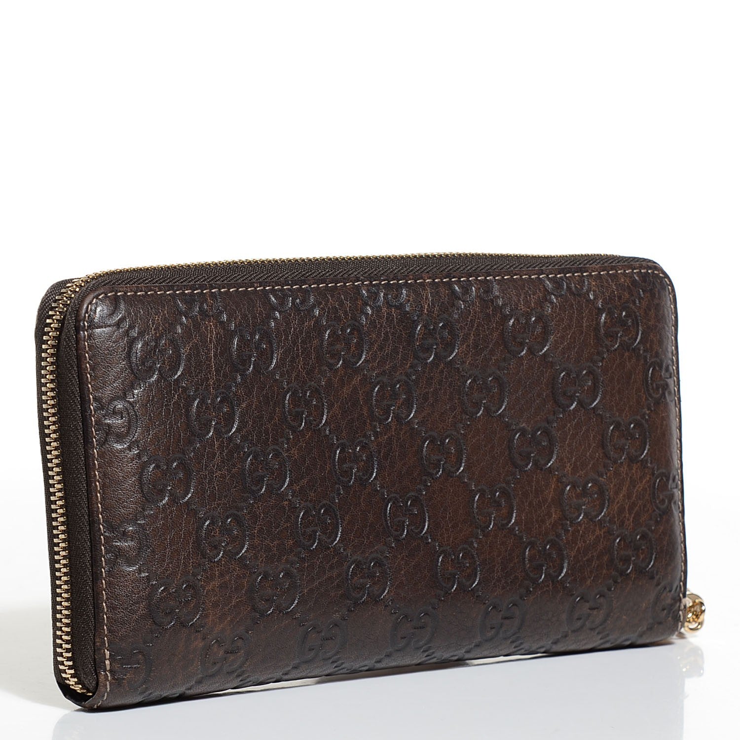 Gucci Guccissima Bamboo Tassel Zip Around Wallet Brown 3 of 8