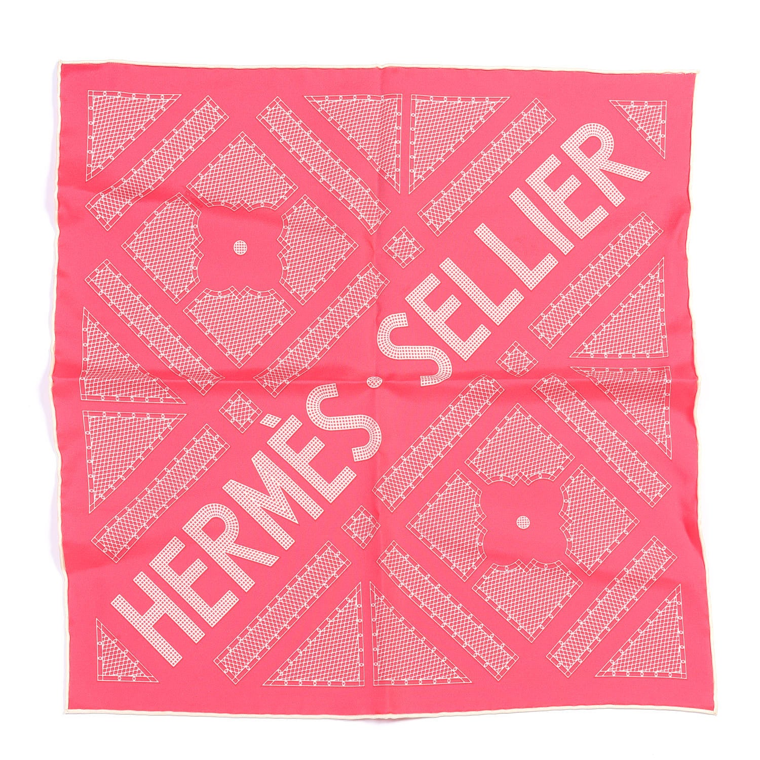 Hermes Silk Gavroche Sellier Pocket Square Scarf 1 of 3