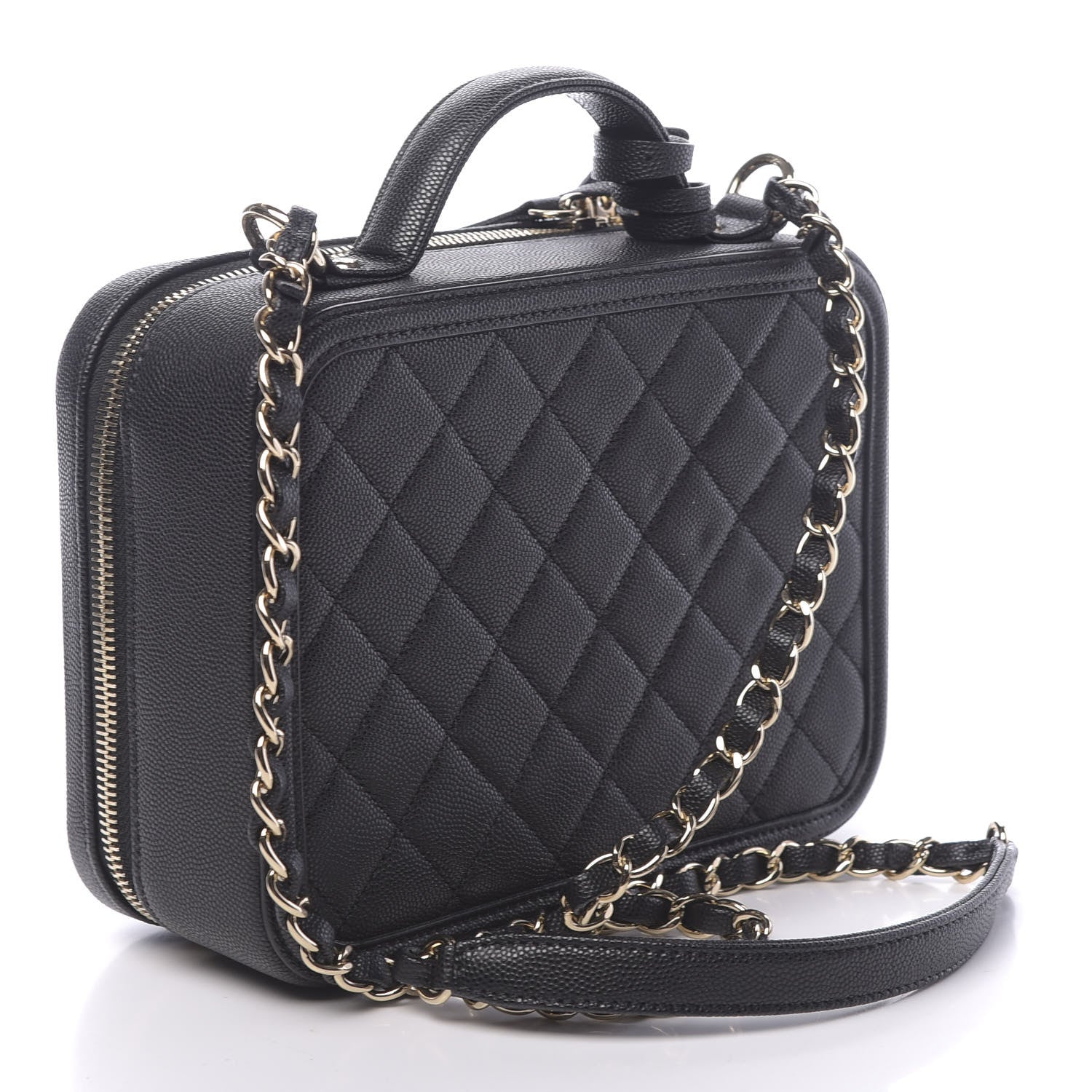 Chanel Caviar Quilted Medium CC Filigree Vanity Case Black 3 of 11