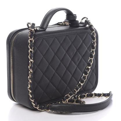 Chanel Caviar Quilted Medium CC Filigree Vanity Case Black 3 of 11