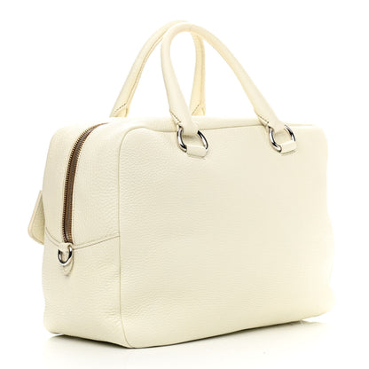 Prada Vitello Daino Satchel Bianco 3 of 15