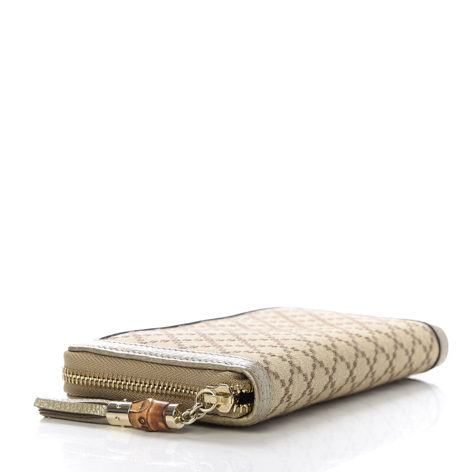 Gucci Diamante Bamboo Tassel Zip Around Wallet Gold 4 of 7