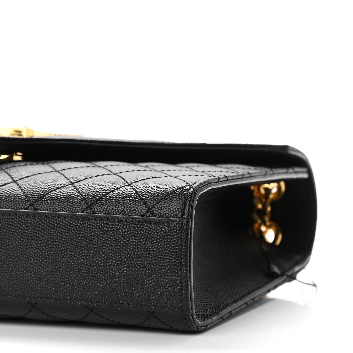Grain De Poudre Textured Mixed Matelasse Triquilt Medium Monogram Satchel Black