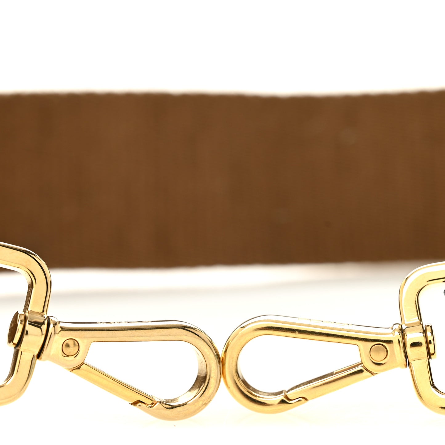 Ribbon Vitello Century FF 1974 Flat Studded Strap You Fango Marrone Ebano