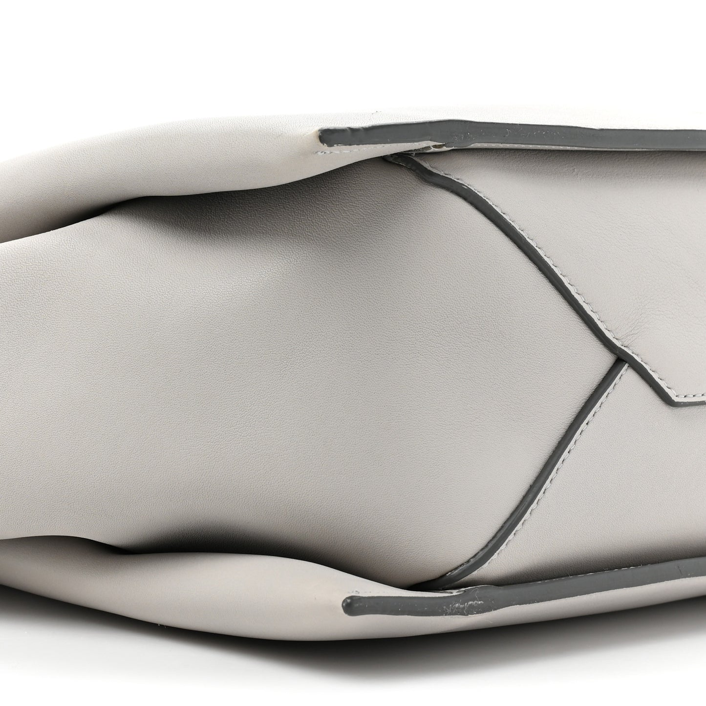 Smooth Calfskin Medium Tri-Fold Bag Pearl Grey