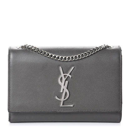 Saint Laurent Grain De Poudre Small Monogram Kate Satchel Storm 1 of 10