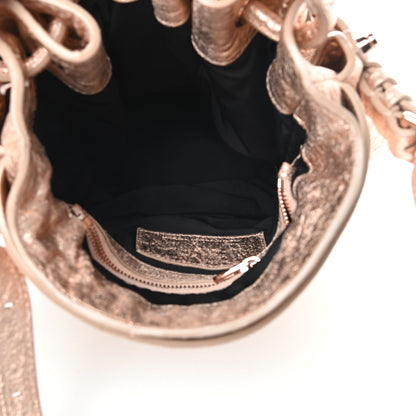 Alexander Wang Metallic Pebbled Lambskin Diego Bucket Bag Rose Gold 5 of 13