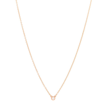 Tiffany 18K Rose Gold Diamond .03ct Elsa Peretti Diamonds by the Yard Pendant Necklace 1 of 4
