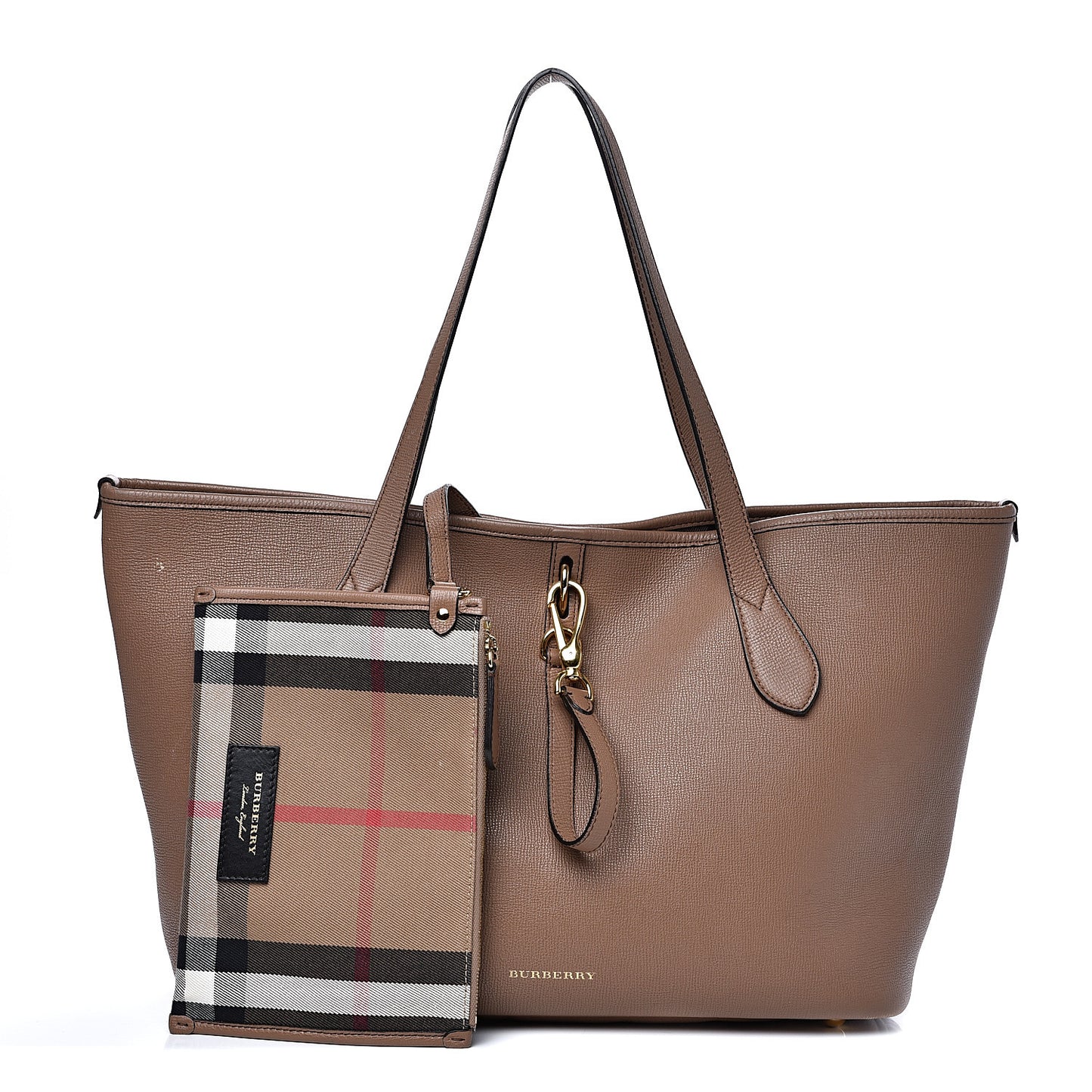 Grainy Calfskin Medium Honeybrook Tote Dark Sand