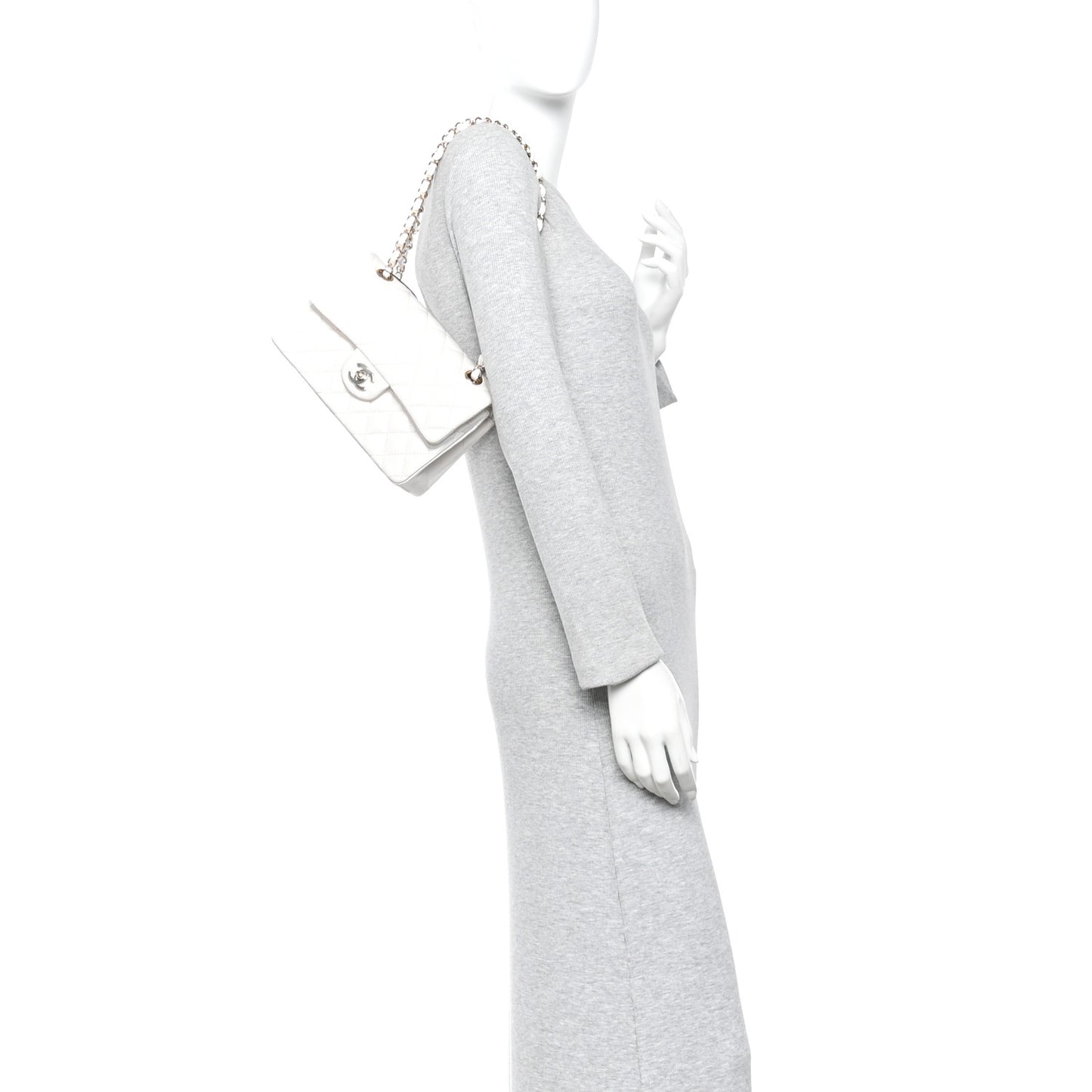 Caviar Quilted Small Double Flap White