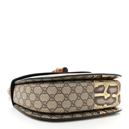 Gucci GG Supreme Snakeskin Medium Bamboo 1947 Top Handle Bag Beige 4 of 10