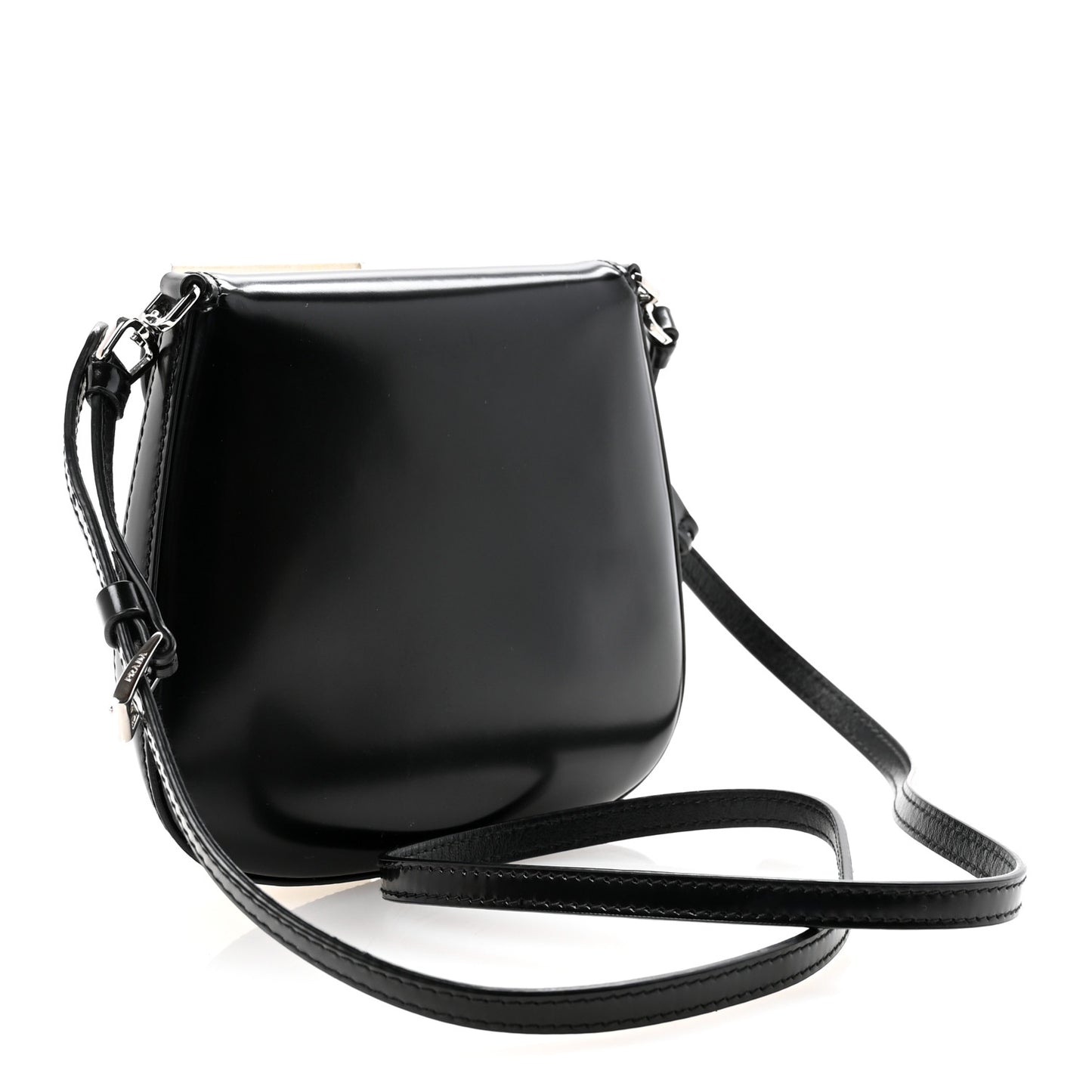 Spazzolato Mini Cleo Flap Adjustable Strap Shoulder Bag Black