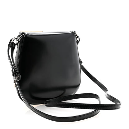 Prada Spazzolato Mini Cleo Flap Adjustable Strap Shoulder Bag Black 3 of 9