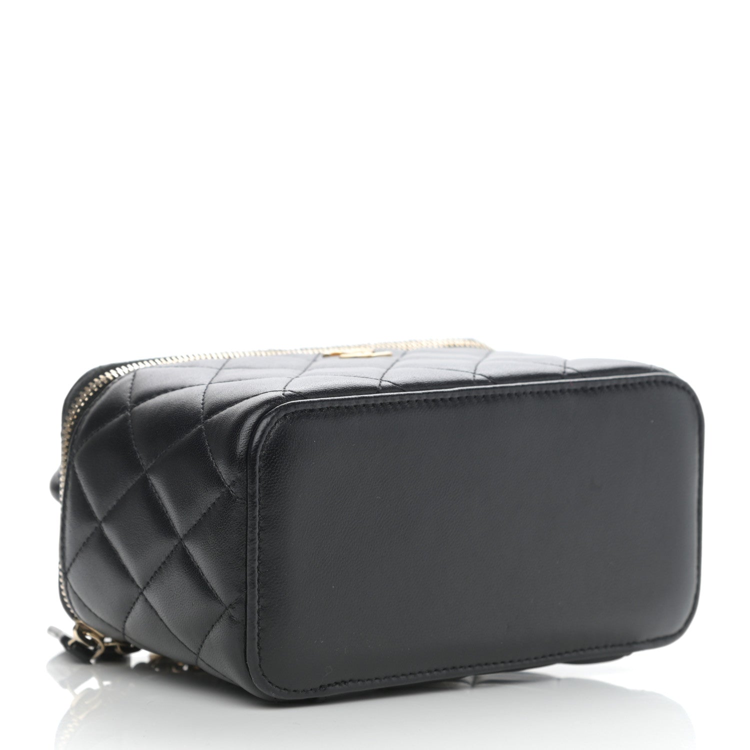 Chanel Lambskin Quilted Small Top Handle Vanity Case With Chain Black 4 of 11