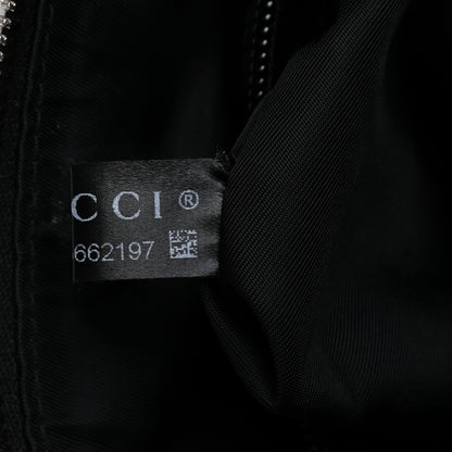 Gucci Techno Canvas Selleria Calfskin Web Small Flat Messenger Bag Black 7 of 9