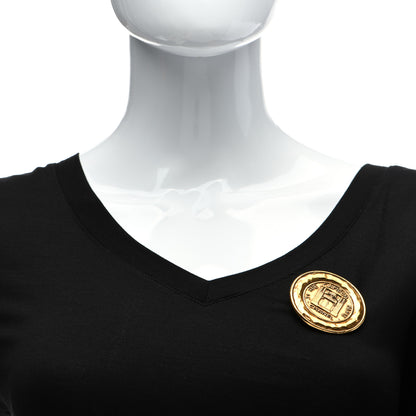 Chanel 31 Rue Cambon Medallion Brooch Gold 2 of 5