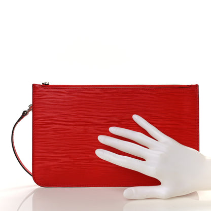 Louis Vuitton Epi Neverfull Pochette MM GM Coquelicot 2 of 8