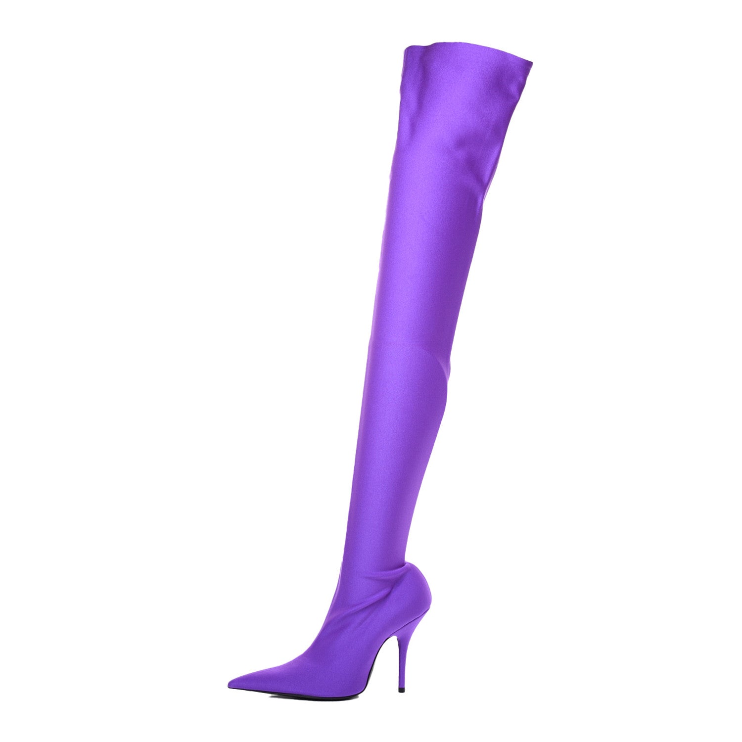 Balenciaga Spandex Pointed Toe Knife Thigh High Boots 36 Violet 1 of 7