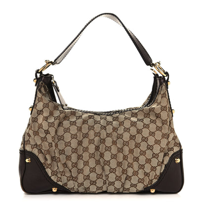 Gucci Monogram Medium Jockey Hobo Dark Brown 1 of 12
