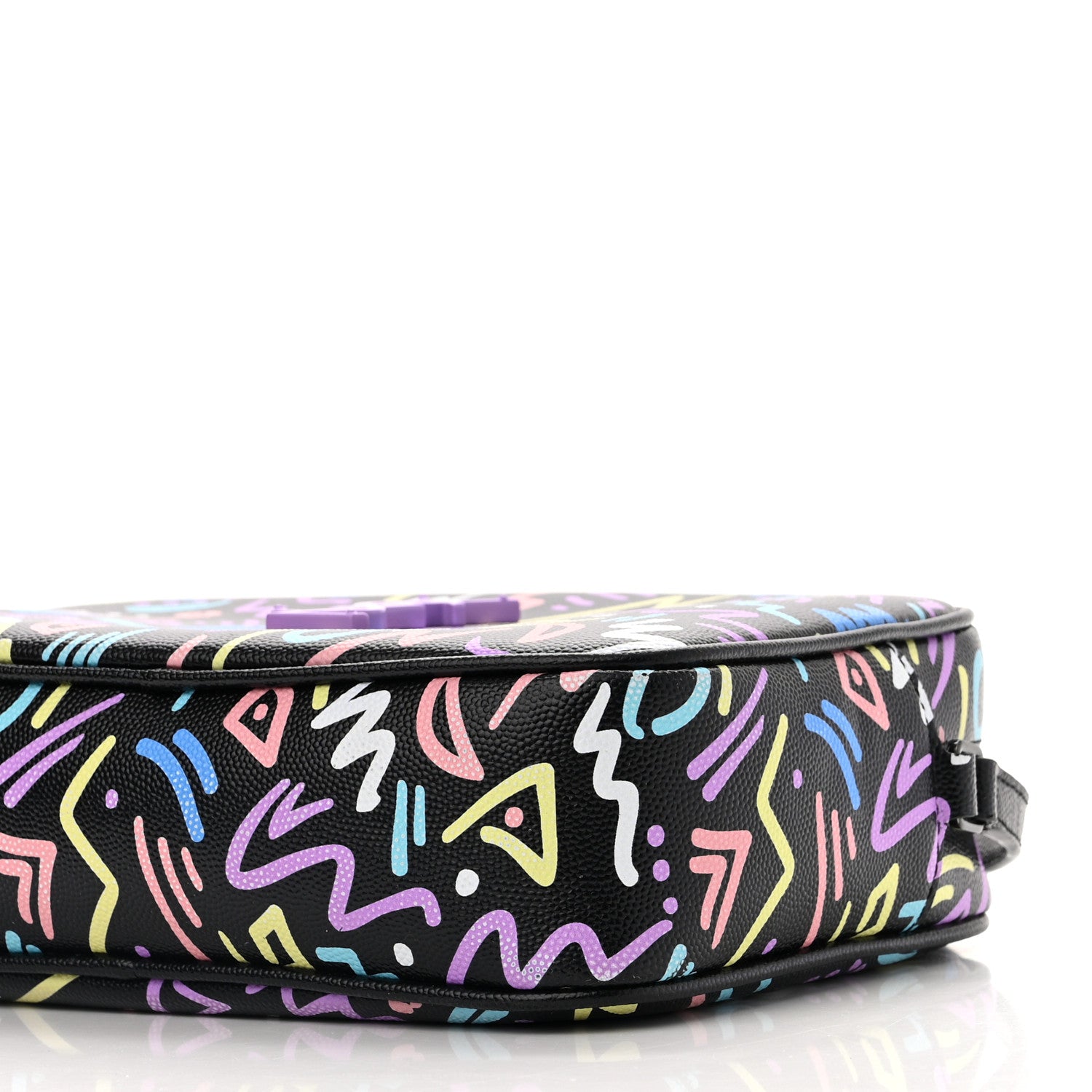 Saint Laurent Grain De Poudre Medium Classic Monogram Multicolor Graphic Print Lou Camera Bag Black 12 of 12