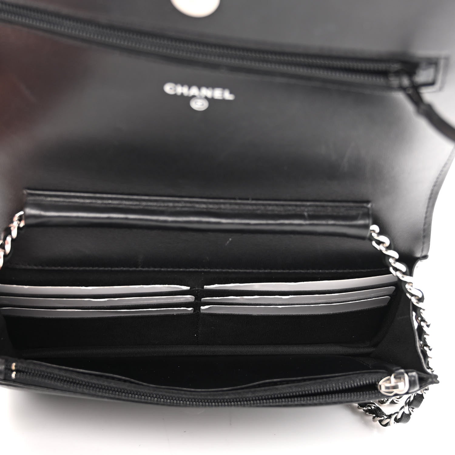Chanel Lambskin Quilted Boy Wallet On Chain WOC Black 5 of 12