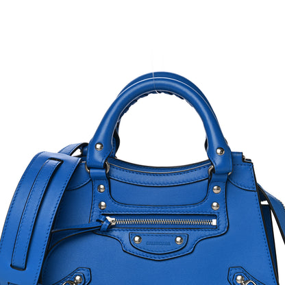 Balenciaga Smooth Calfskin Neo Classic Silver Hardware Mini City Bleu 8 of 13