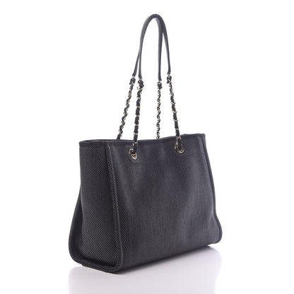 Chanel Mixed Fibers Calfskin Small Deauville Tote Black 3 of 11