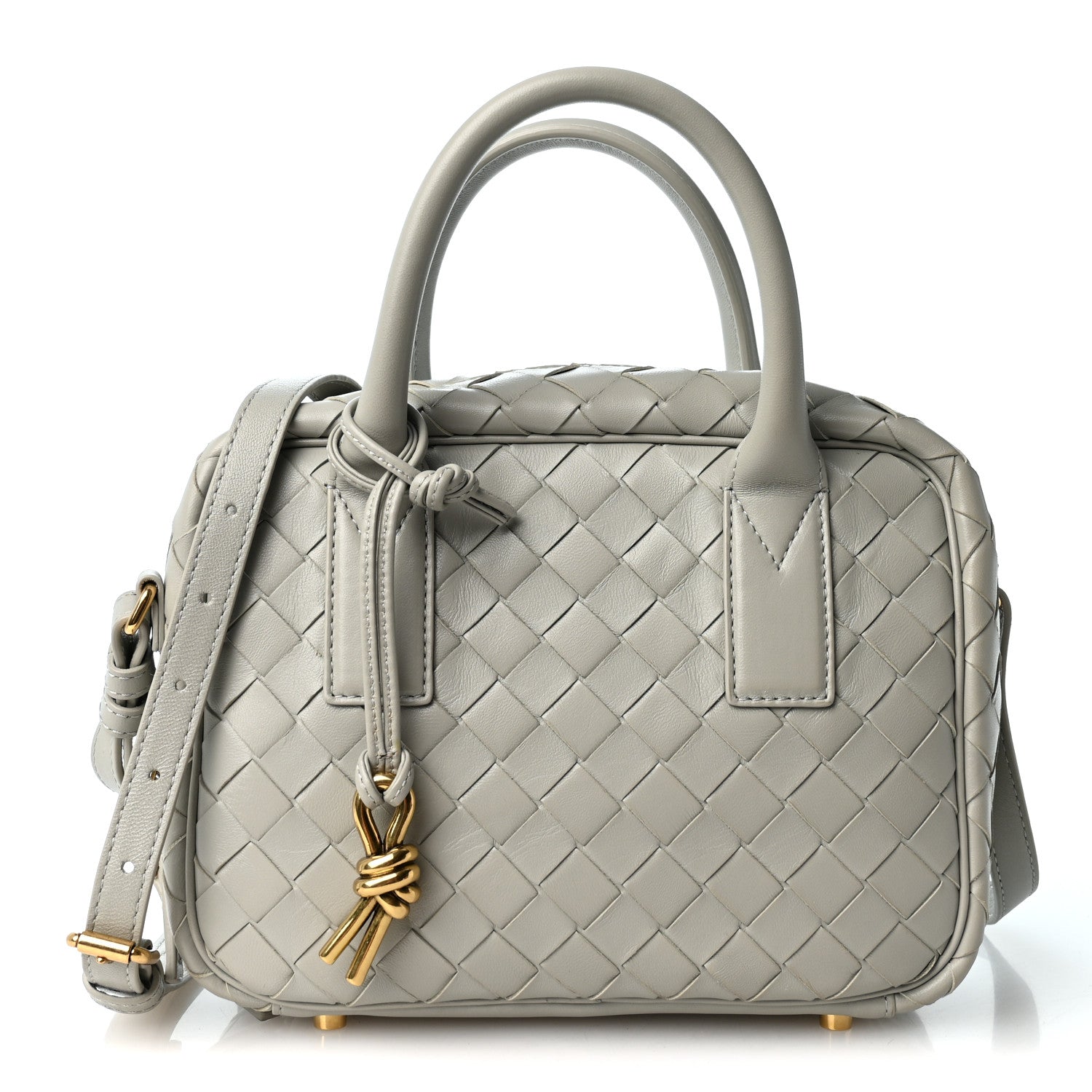 Bottega Veneta Lambskin Intrecciato Small Getaway Agate Grey 1 of 9