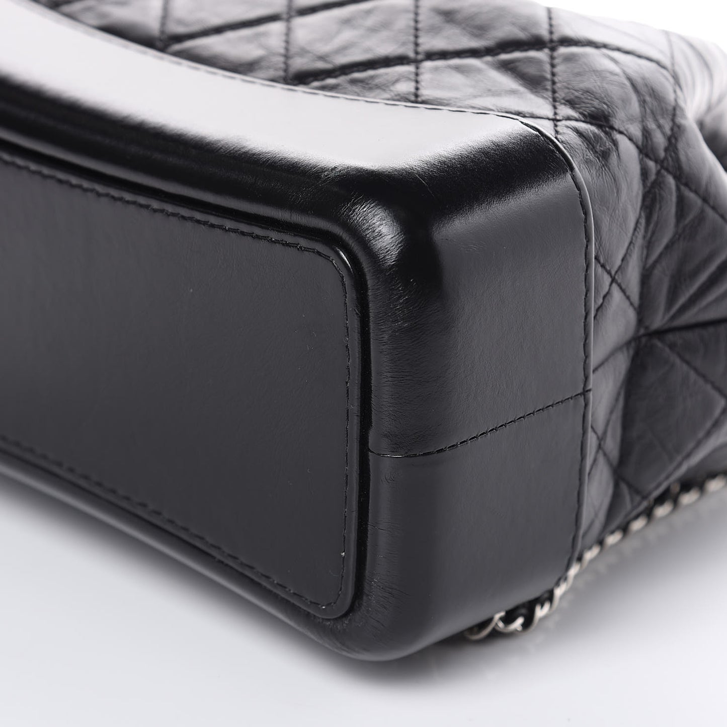 Aged Calfskin Quilted Gabrielle Backpack Black