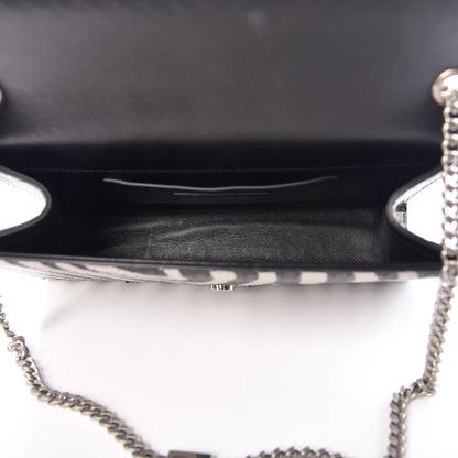 Saint Laurent Python Calfskin Embossed Zebra Print Medium Kate Tassel Satchel Black 5 of 10