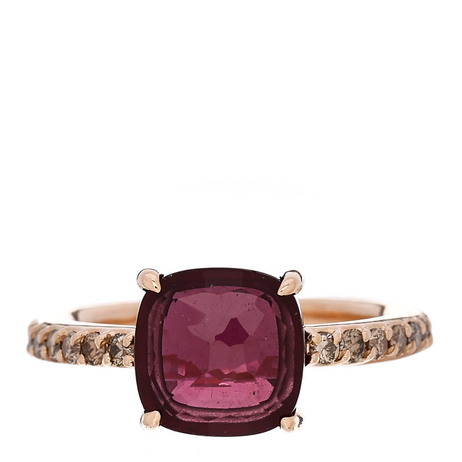 Pomellato 18K Rose Gold Diamond Rhodolite Garnet Classic Nudo Ring 53 6.25 1 of 6
