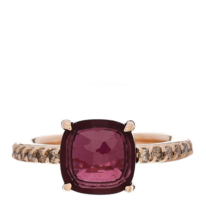 Pomellato 18K Rose Gold Diamond Rhodolite Garnet Classic Nudo Ring 53 6.25 1 of 6