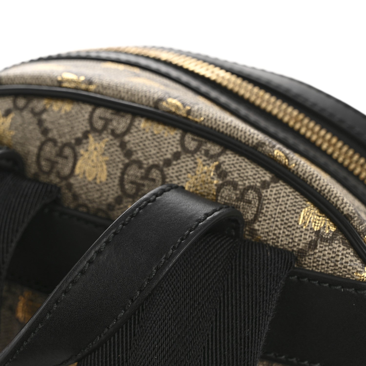 Gucci GG Supreme Monogram Bees Print Small Day Backpack Beige Oro Black 11 of 12