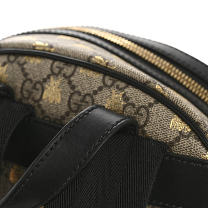 Gucci GG Supreme Monogram Bees Print Small Day Backpack Beige Oro Black 11 of 12